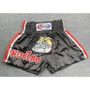 Fairtex Muay Thai Kickboxing Shorts Men's L Black Bulldog Made in Thailand